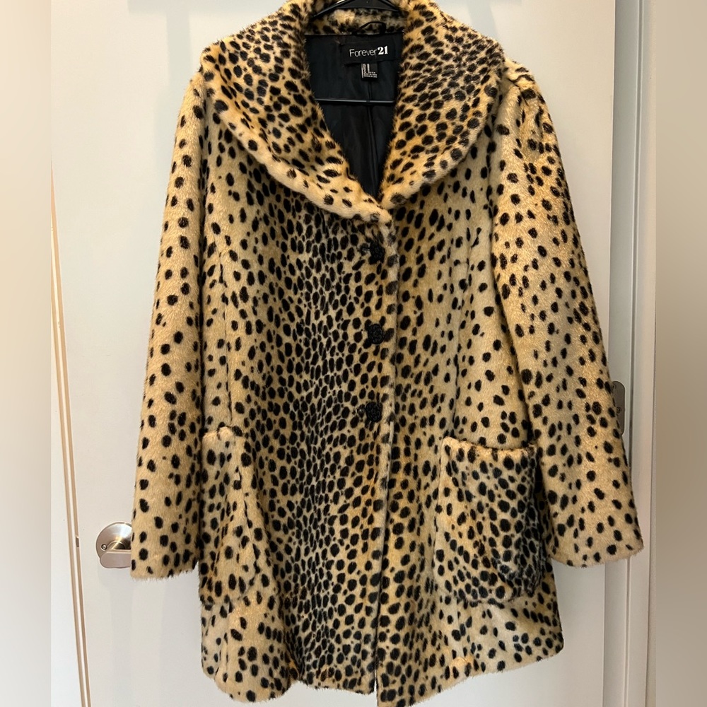 Faux Fur Leopard Coat
